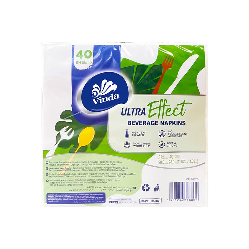 Vinda Ultra Effect 40sheets 3ply Beverage Napkin VC1098A (1 pack)